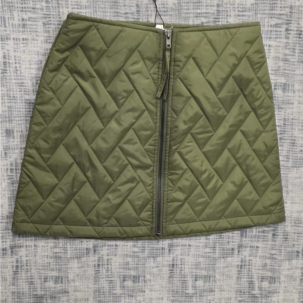 Steve Madden Green Quilted Mini Skirt